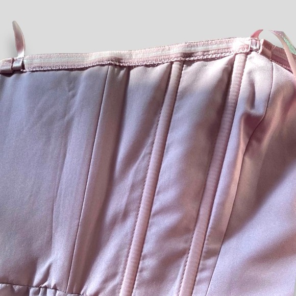 BCBG MAXAZRIA Y2K SHARKSKIN PURPLE PINK IRIDESCENT STRAPLESS MINI PARTY DRESS 6 - Picture 8 of 9